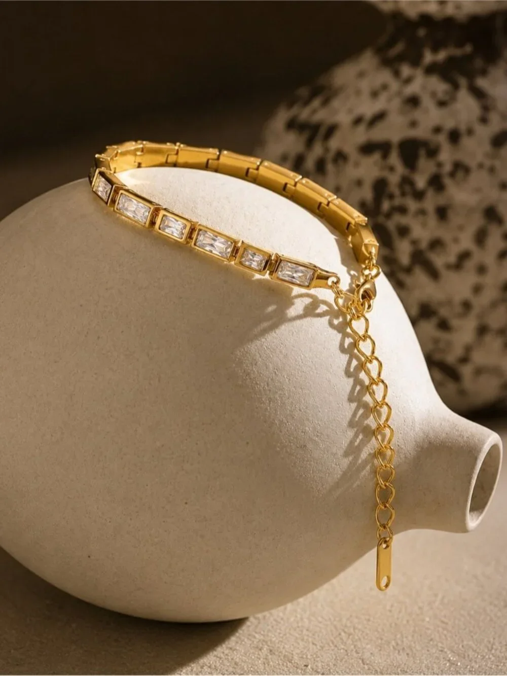 Shiny Cubic Zirconia Chain Premium Bracelet Bangle